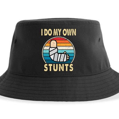 I Do My Own Stunts Broken Arm Injury Get Well Soon Sustainable Bucket Hat