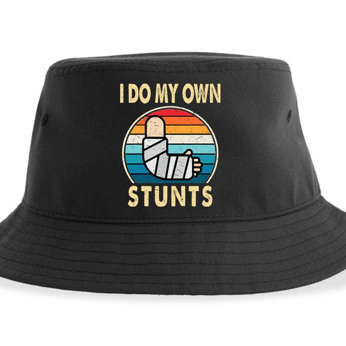 I Do My Own Stunts Broken Arm Injury Get Well Soon Sustainable Bucket Hat