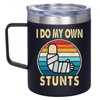 I Do My Own Stunts Broken Arm Injury Get Well Soon 12oz Stainless Steel Coffee Mug