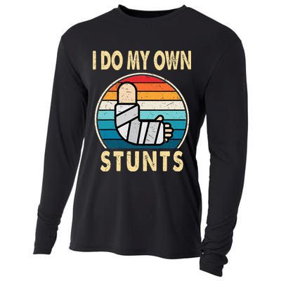 I Do My Own Stunts Broken Arm Injury Get Well Soon Cooling Performance Long Sleeve Crew