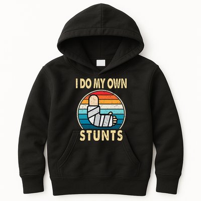 I Do My Own Stunts Broken Arm Injury Get Well Soon Kids Hoodie