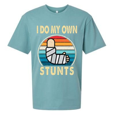 I Do My Own Stunts Broken Arm Injury Get Well Soon Sueded Cloud Jersey T-Shirt