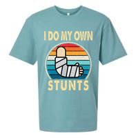 I Do My Own Stunts Broken Arm Injury Get Well Soon Sueded Cloud Jersey T-Shirt