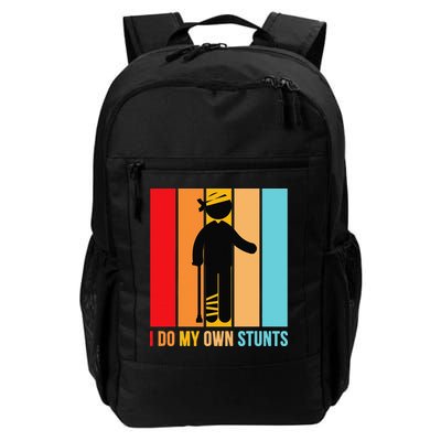 I Do My Own Stunts Get Well Gift Funny Injury Leg Head Retro Backpack