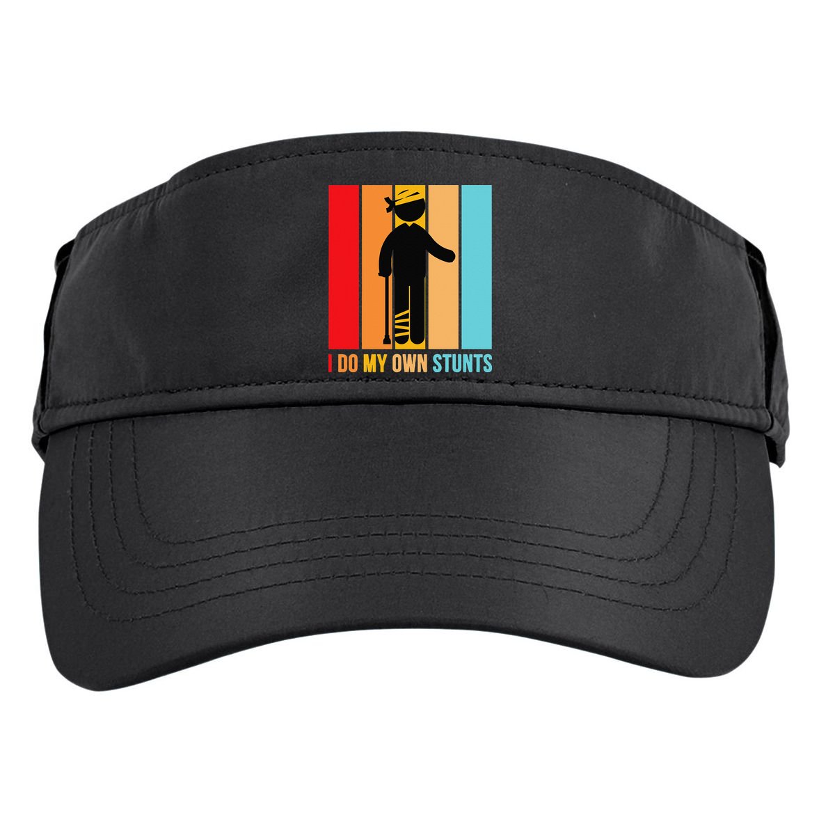 I Do My Own Stunts Get Well Gift Funny Injury Leg Head Retro Adult Drive Performance Visor