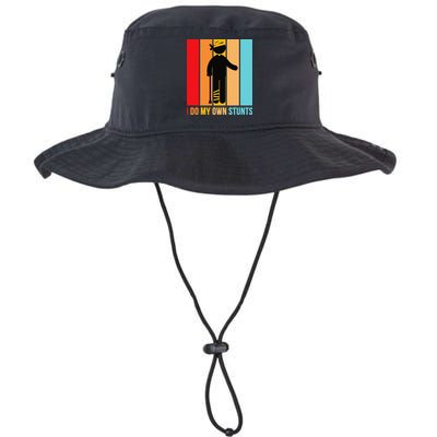 I Do My Own Stunts Get Well Gift Funny Injury Leg Head Retro Bucket Hat