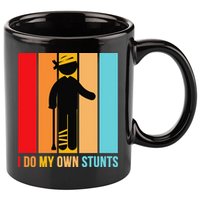 I Do My Own Stunts Get Well Gift Funny Injury Leg Head Retro 11oz C Handle Ceramic Mug