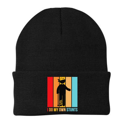 I Do My Own Stunts Get Well Gift Funny Injury Leg Head Retro Beanie