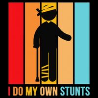 I Do My Own Stunts Get Well Gift Funny Injury Leg Head Retro 16 in Basic Backpack