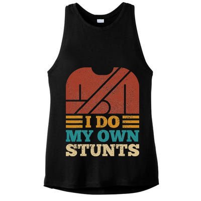 I Do My Own Stunts Get Well Soon Recovery After Hand Surgery Ladies PosiCharge Tri-Blend Wicking Tank
