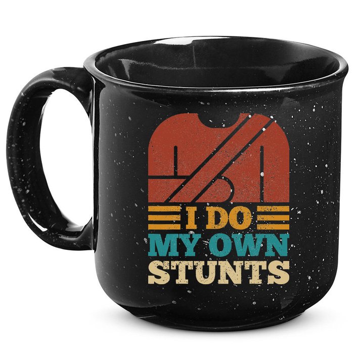 I Do My Own Stunts Get Well Soon Recovery After Hand Surgery 15oz Campfire Ceramic Mug