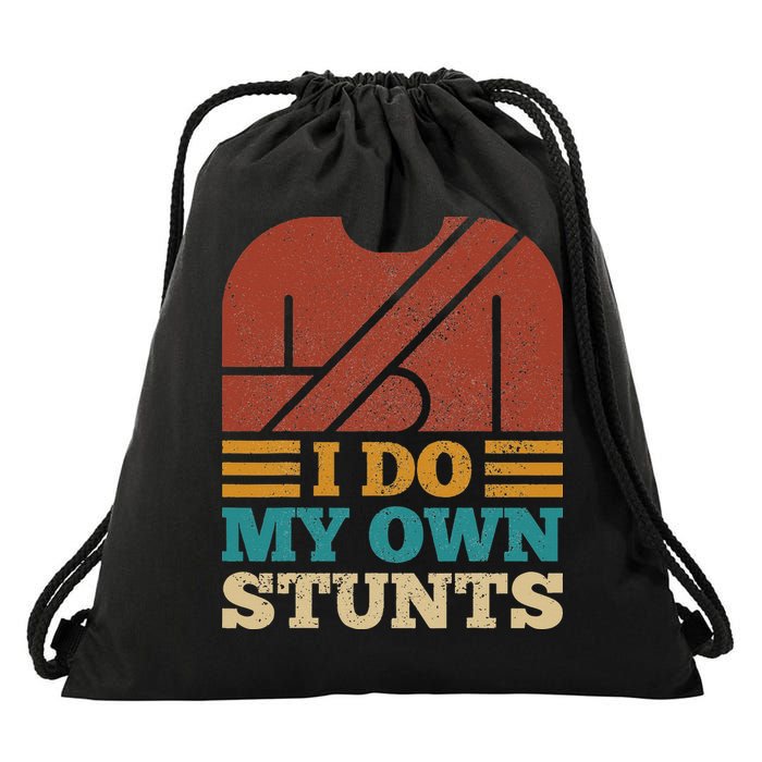 I Do My Own Stunts Get Well Soon Recovery After Hand Surgery Drawstring Bag