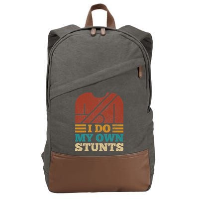 I Do My Own Stunts Get Well Soon Recovery After Hand Surgery Cotton Canvas Backpack