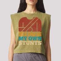 I Do My Own Stunts Get Well Soon Recovery After Hand Surgery Garment-Dyed Women's Muscle Tee