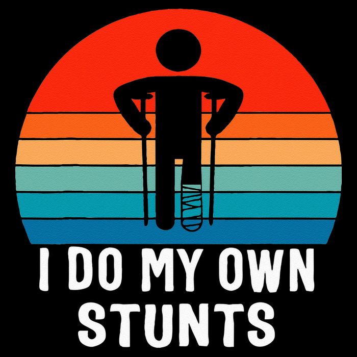 I Do My Own Stunts Get Well Gift Injury Leg Broken Arm Cooling Performance Crew T-Shirt