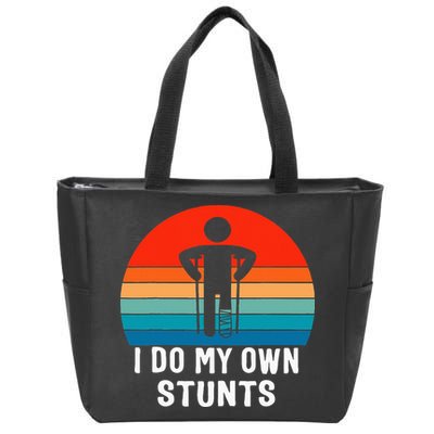 I Do My Own Stunts Get Well Gift Injury Leg Broken Arm Zip Tote Bag