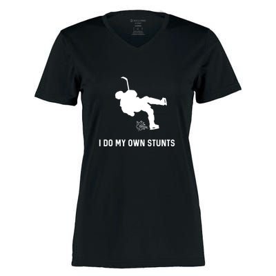 I Do My Own Stunts Funny Golf Gift Women's Momentum V-Neck T-Shirt