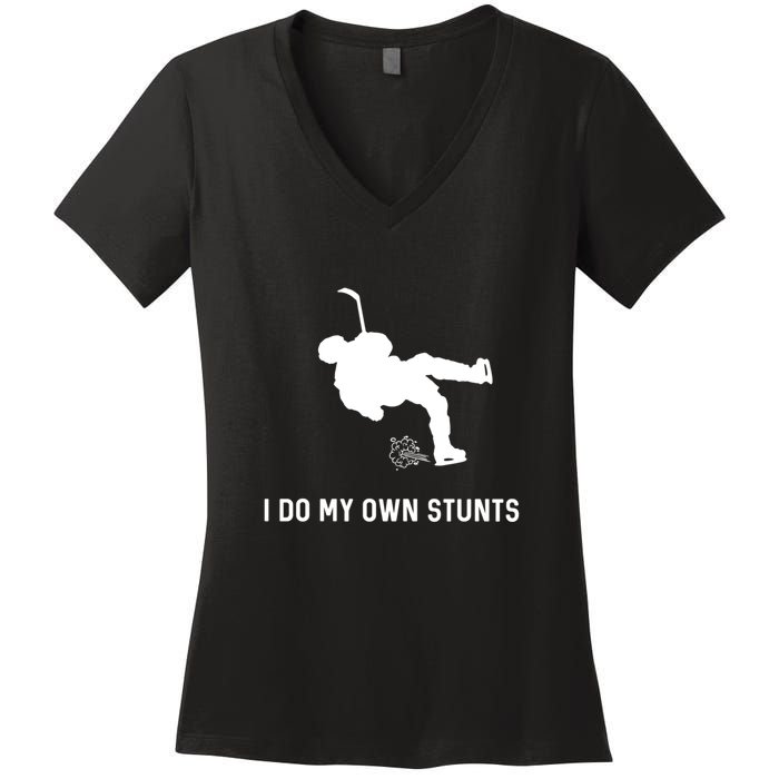 I Do My Own Stunts Funny Golf Gift Women's V-Neck T-Shirt