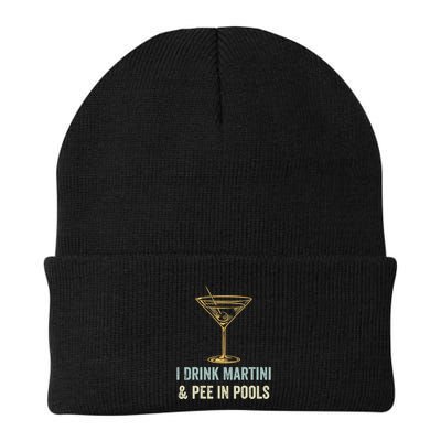 I Drink Martini and Pee In Pools Funny Pool Swimming Peeing Beanie