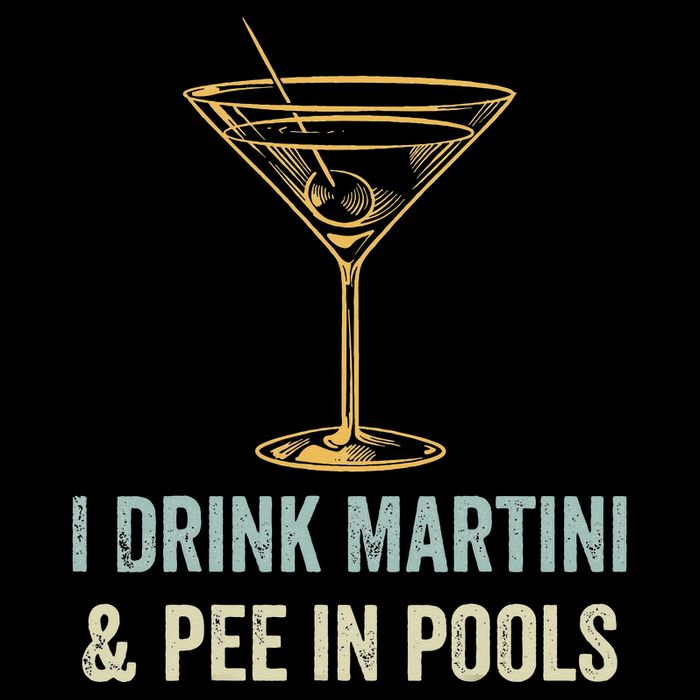 I Drink Martini and Pee In Pools Funny Pool Swimming Peeing Drawstring Bag