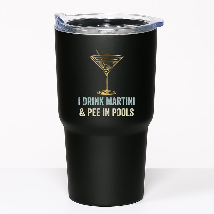 I Drink Martini and Pee In Pools Funny Pool Swimming Peeing Tumbler