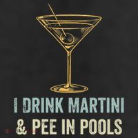 I Drink Martini and Pee In Pools Funny Pool Swimming Peeing 25L Jumbo Tote