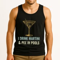 I Drink Martini and Pee In Pools Funny Pool Swimming Peeing Tank Top