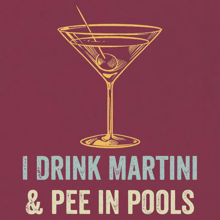 I Drink Martini and Pee In Pools Funny Pool Swimming Peeing 16oz Travel Tumbler