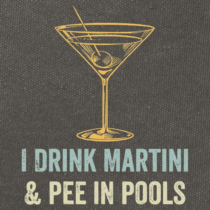 I Drink Martini and Pee In Pools Funny Pool Swimming Peeing Cotton Canvas Backpack