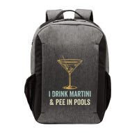 I Drink Martini and Pee In Pools Funny Pool Swimming Peeing Vector Backpack
