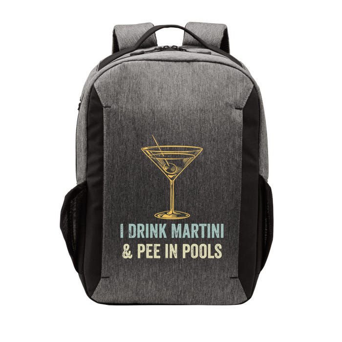 I Drink Martini and Pee In Pools Funny Pool Swimming Peeing Vector Backpack