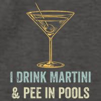 I Drink Martini and Pee In Pools Funny Pool Swimming Peeing Vector Backpack