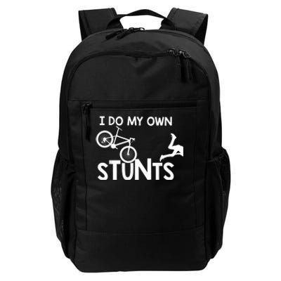 I Do My Own Stunts Funny Mountain Bike Biker Gift Daily Commute Backpack