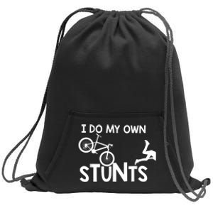 I Do My Own Stunts Funny Mountain Bike Biker Gift Sweatshirt Cinch Pack Bag