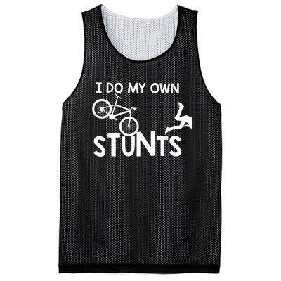 I Do My Own Stunts Funny Mountain Bike Biker Gift Mesh Reversible Basketball Jersey Tank