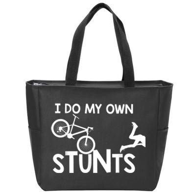 I Do My Own Stunts Funny Mountain Bike Biker Gift Zip Tote Bag