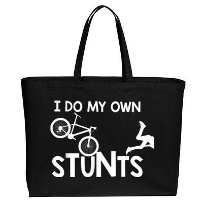 I Do My Own Stunts Funny Mountain Bike Biker Gift Cotton Canvas Jumbo Tote