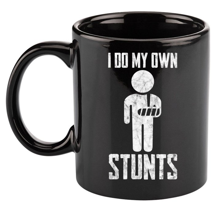 I Do My Own Stunts Get Well Gifts Funny Injury Hand Wrist 11oz C Handle Ceramic Mug
