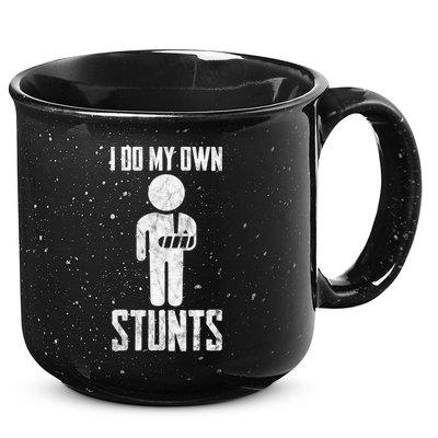 I Do My Own Stunts Get Well Gifts Funny Injury Hand Wrist 15oz Campfire Ceramic Mug