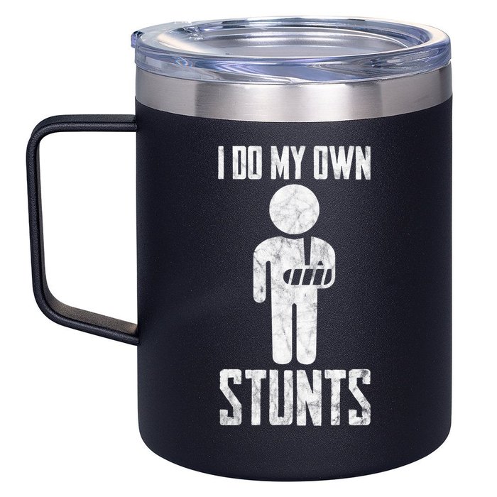 I Do My Own Stunts Get Well Gifts Funny Injury Hand Wrist 12oz Stainless Steel Coffee Mug