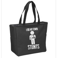 I Do My Own Stunts Get Well Gifts Funny Injury Hand Wrist Zip Tote Bag