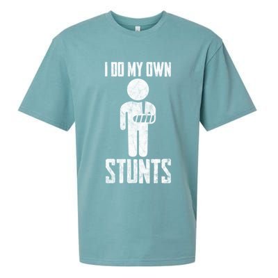 I Do My Own Stunts Get Well Gifts Funny Injury Hand Wrist Sueded Cloud Jersey T-Shirt