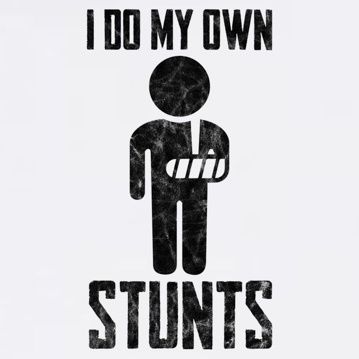I Do My Own Stunts Get Well Gifts Funny Injury Hand Wrist Garment-Dyed Sweatshirt