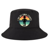 I Do My Own Stunts Get Well Gift Funny Injury Leg Cool Comfort Performance Bucket Hat