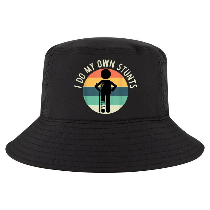 I Do My Own Stunts Get Well Gift Funny Injury Leg Cool Comfort Performance Bucket Hat