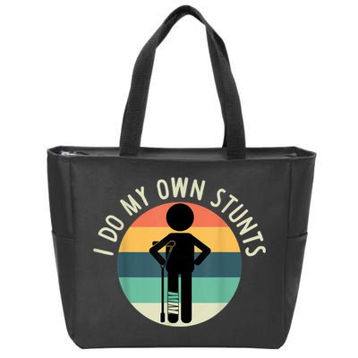 I Do My Own Stunts Get Well Gift Funny Injury Leg Zip Tote Bag