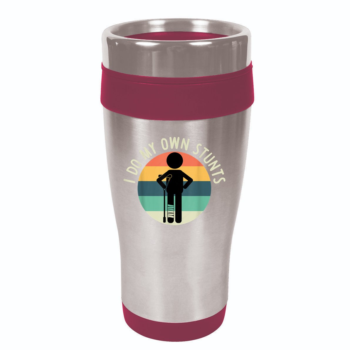 I Do My Own Stunts Get Well Gift Funny Injury Leg 16oz Travel Tumbler