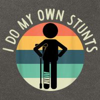 I Do My Own Stunts Get Well Gift Funny Injury Leg Cotton Canvas Backpack