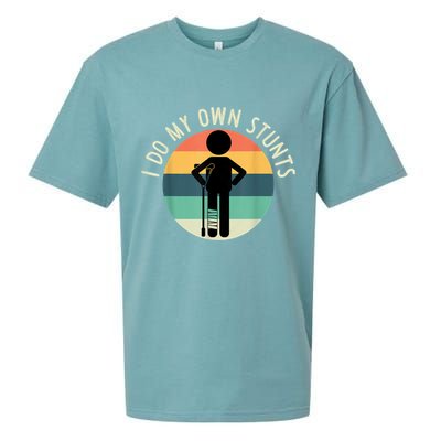 I Do My Own Stunts Get Well Gift Funny Injury Leg Sueded Cloud Jersey T-Shirt