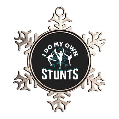 I Do My Own Stunts Ice Skating Metallic Star Ornament